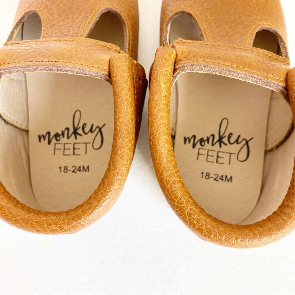 Monkey Feet Leather Mary Jane Shoes Brown Size 18-24 Months